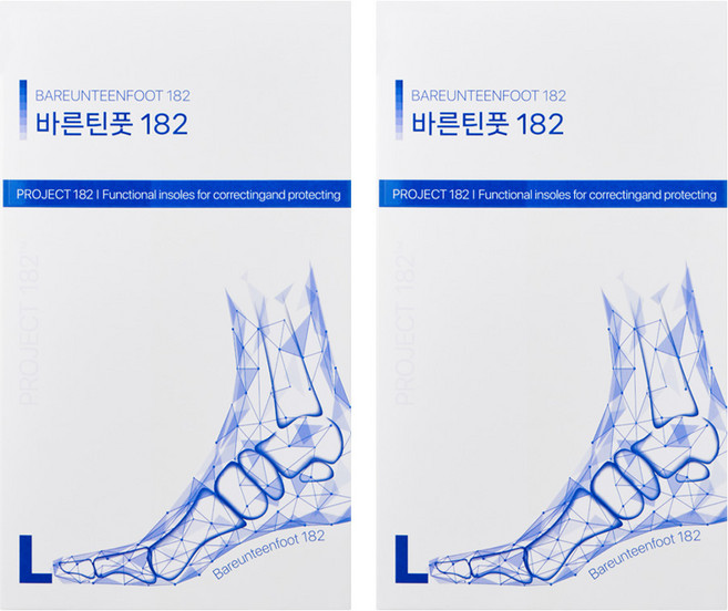 프로젝트 182 바른틴풋 182 성장판자극 휜다리고정깔창, 2개