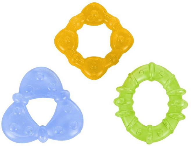 Bright Starts Stay Cool 치발기 물 충전 및 냉각 가능 BPA 프리 치발기 장난감 3개월 이상 남녀공용 3팩, 시트러스 칠 & 치발기 3팩