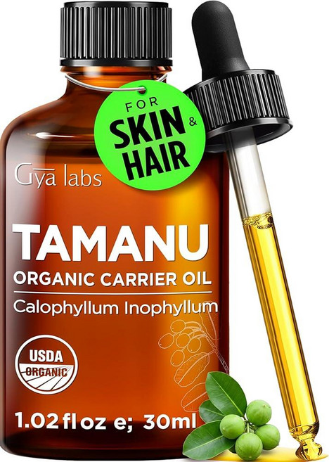 Gya Labs Tamanu 오일 - 30ml(1액량 온스) 모발 피부 얼굴 두피 및 바디 마사지용 캐리어