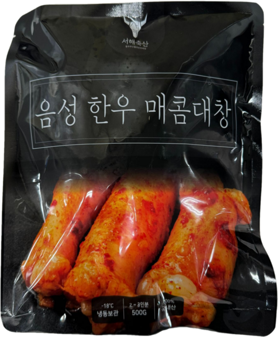 음성 한우 매콤 간편조리 국내산 맛있는 캠핑 소 대창 구이 밀키트, 1개, 500g