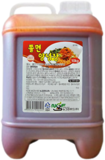 뉴그린푸드 쫄면 양념장 대용량 10kg x1통 업소용 대용량, 1개