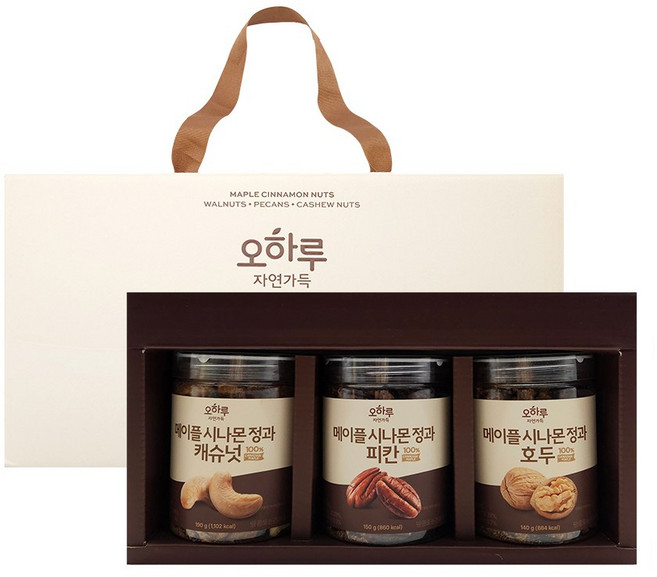 오하루 자연가득 메이플 시나몬 정과 3종 피칸 캐슈넛 호두, 1개