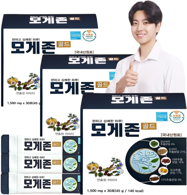 26년 NEW 목관리식품 모게존 골드 국내산 곰보배추 도라지 더덕 모과 고농축 추출분말스틱, 90개, 1.5g