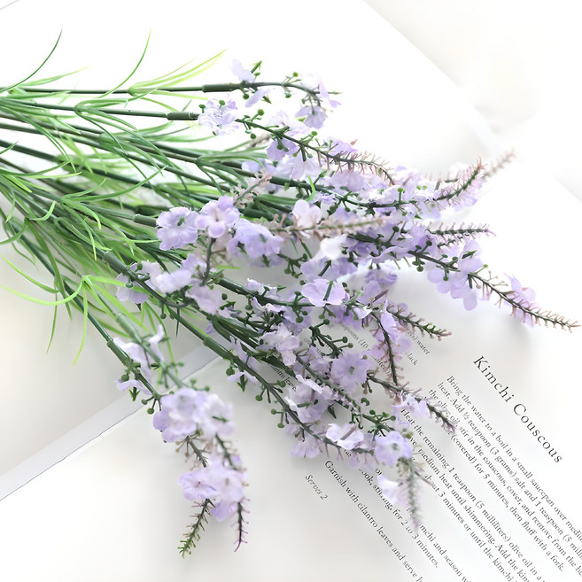 행복한마을 조화 로즈마리 플라워 2다발, 퍼플, 1개