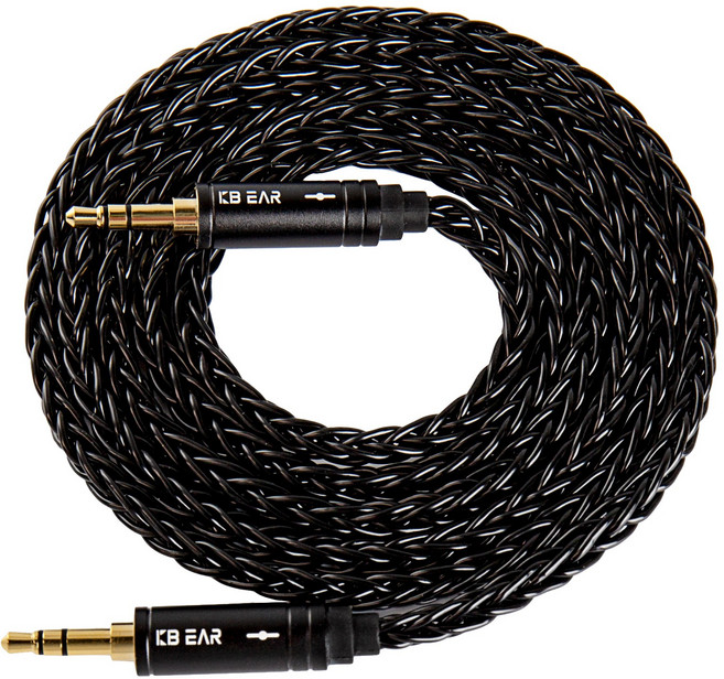 Keephifi KBEAR AUX08 3.5 to 3.5mm 4N 8줄 OFC 은도금 오디오 AUX 케이블, 1개, 블랙, 1.2m