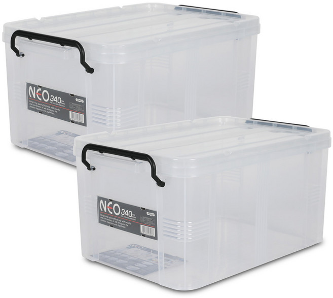 코멕스 네오박스 플라스틱 수납박스, 반투명, 2개