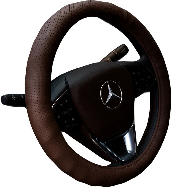 볼체 차량 논슬립 얇은 순정형 핸들커버 타공 운전대 커버 (BC-PFH-01), 1개, 03.에스프레소 브라운