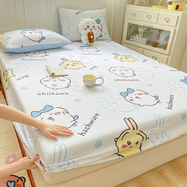 치이카와 귀여운 침대용품 매트리스커버 캐릭터 침대 커버+베갯잇
