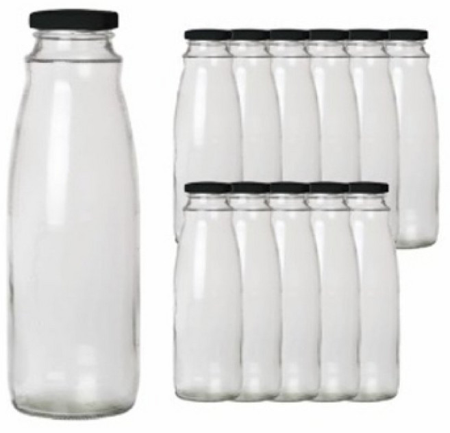 서울패키지 음료유리병 블랙캡 1박스, 12개