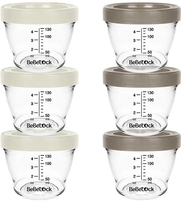 베베락 아이와 트라이탄 이유식용기 130ml (3+3개입), 1세트, 아이와 트라이탄 130ml(크림3P+초코3P), 1ml