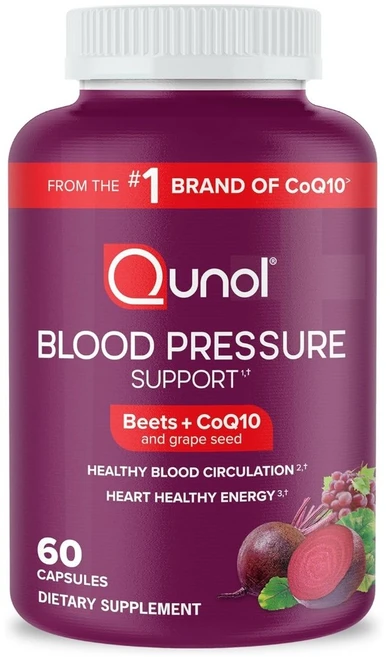 큐놀 혈압 지원 코큐텐 포도씨 비트 뿌리 60캡슐 Qunol blood pressure support, 1개, 60정 - 쿠팡