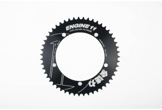 엔진11 픽시 자전거 기어판 트랙 체인링 BCD144 블랙 실버 커스텀 파츠, 1개, 블랙 48T
