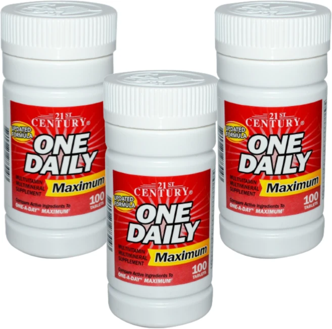 [21st Century] 원 데일리 맥시멈 멀티비타민 100 타블렛 3 SET, 100정, 3개 - 쿠팡