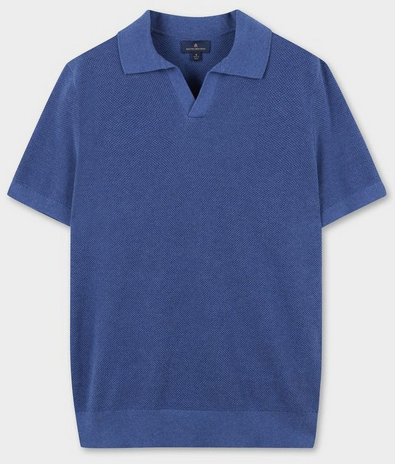 브룩스브라더스 피케 버튼리스 숏슬리브 폴로 스웨터 (블루) (BBWTMF9004MFM) 매장정품 204271