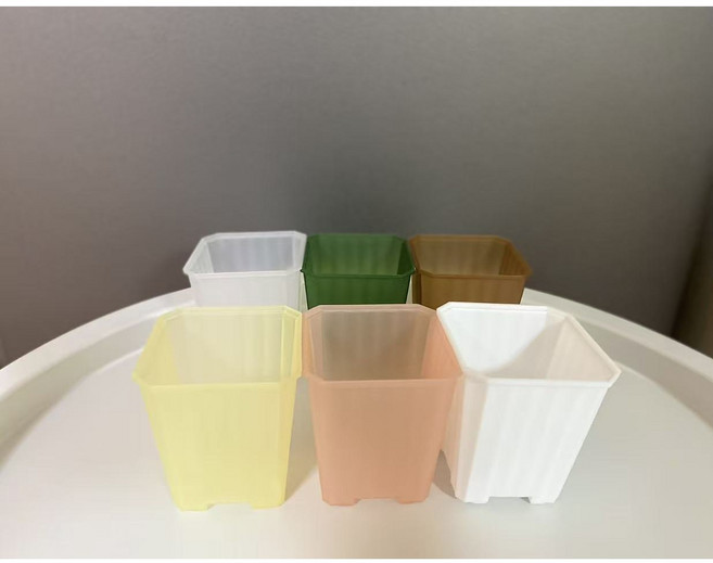 오년일기 반투명 슬릿분 플라스틱화분 사각화분, 1개, 그린