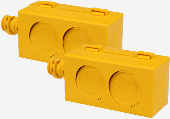 천지몰 콘센트보호커버 유성 2구 황색(고무), 2개