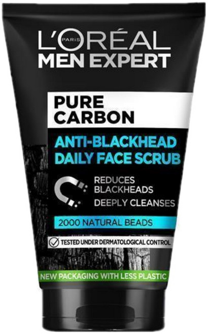 로레알파리 남성 엑스퍼트 퓨어 카본 페이스 스크럽 100ml L'Oreal Men Pure Charcoal Scrub, 1개