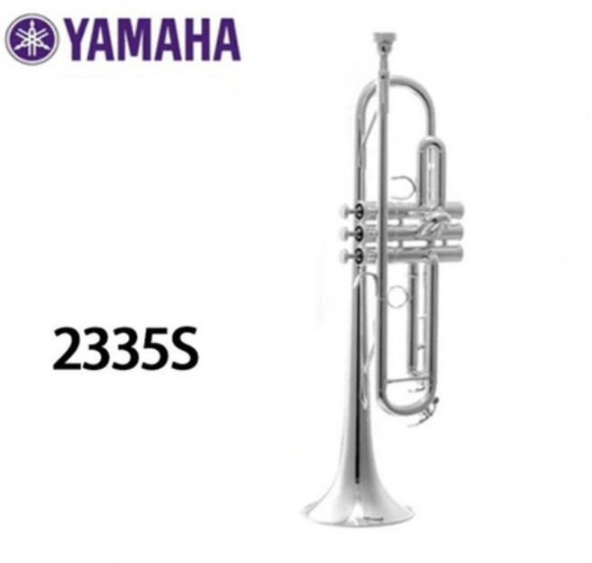 야마하 트럼펫 입문용트럼펫 고급 금관악기 트럼팻, YTR-4335GS 실버 가방포함, 1개