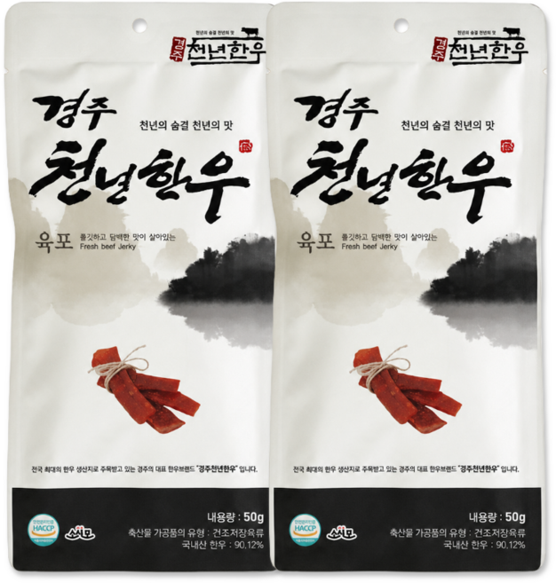 [경주천년한우] 부드러운 한우 육포, 7개, 50g