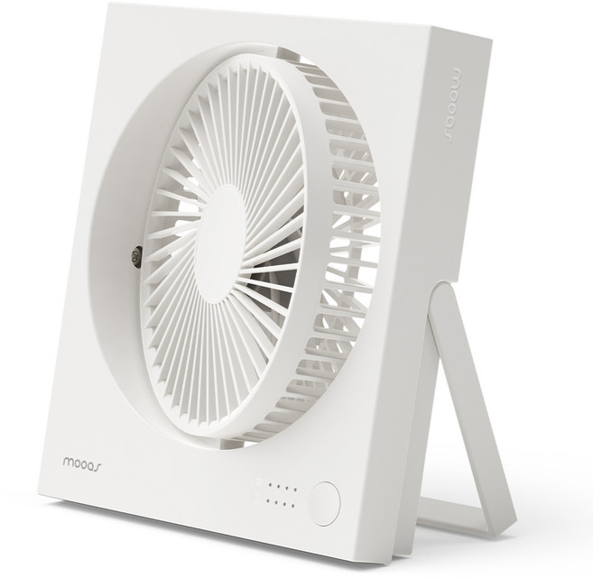 무아스 마그넷 스퀘어 탁상용 무선 선풍기, 화이트, MF-D2