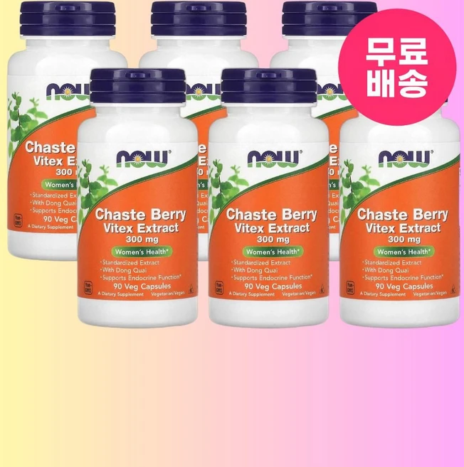 나우 푸드 체이스트베리 바이텍스 추출물 300mg 베지 캡슐 90정 6개 - 쿠팡