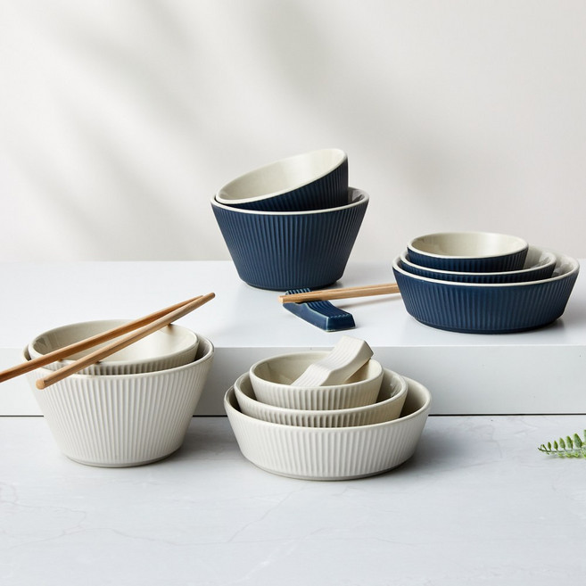 모던하우스 라이닝 2인조 홈세트 14P 연그레이+네이비 CA3225003, 1세트, 이미지 참고