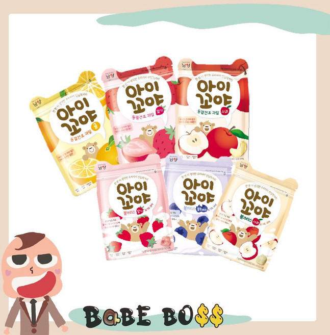 Namyang 南陽乳業 아이꼬야 寶寶凍乾水果優格球, 12g, 1個, 韓國林貝兒乳酸菌水果球｜牛奶(9M+)