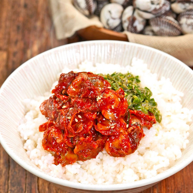 셰프애찬 박셰프 찐밥도둑 새꼬막무침 양념 꼬막 비빔밥, 400g/캔, 1개, 400g