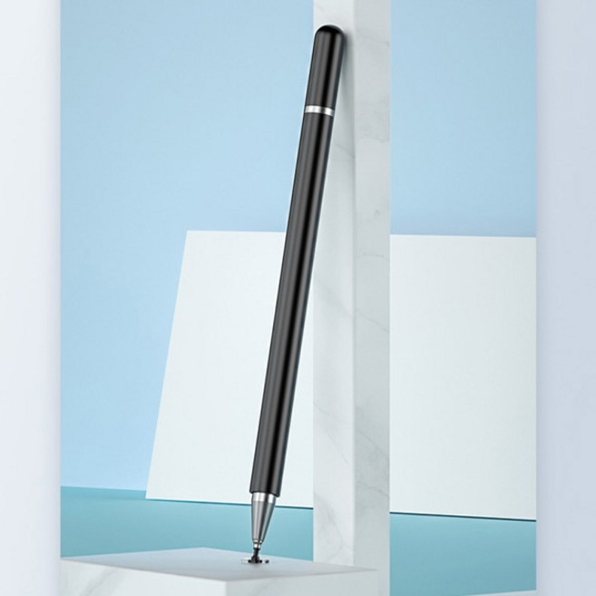 GOOJODOQ 호환 용품 스타일러스 펜 알루미늄 자동 흡수 펜 태블릿 아이패드 호환 샤오미 삼성 호환 터치 휴대폰 스타일러스 2 인 1, [01] Black