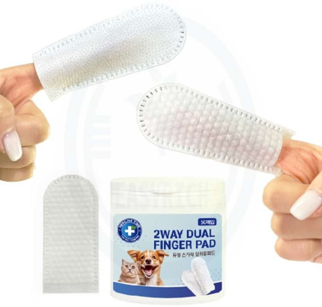 이지리치 일회용 손가락 듀얼패드 반려견눈물자국 강아지위생패드, 1개