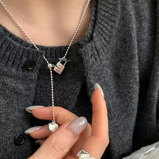 [925실버] 열쇠 & 자물쇠 미니 펜던트 목걸이