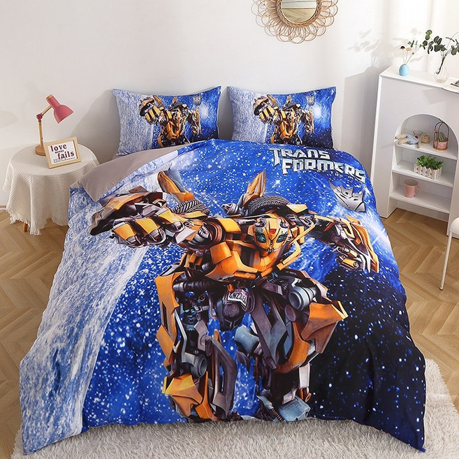 스파이더맨 이불 커버 세트 순면 트랜스포머, D