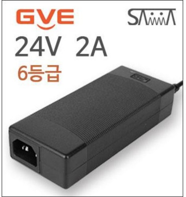 24V 2A GVE 아답터 (6등급 국내 및 해외수출용) GM53-240200-F, 1개