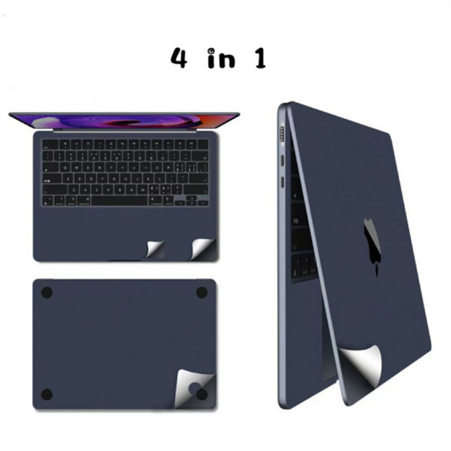 2025 MacBook air 15.3 15 A3241 M4 13 A3240 A2681 커버 보호 필름 스카이 블루 용 새 노트북 전신 스킨 데칼 스티커, [01] 15.3 2025 M4 A3241, [25] 4 in 1 Midnight Blue