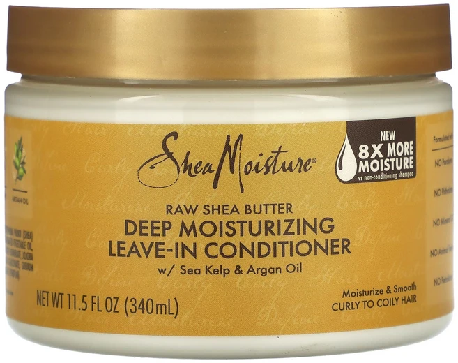SheaMoisture 무가공 시어버터 딥 모이스처라이징 리브-인 컨디셔너 컬이나 웨이브가 있는 모발용 340ml(11.5fl oz), SheaMoisture무가공시어버터딥모이스처라이징리브인, 1개, 340ml - 쿠팡