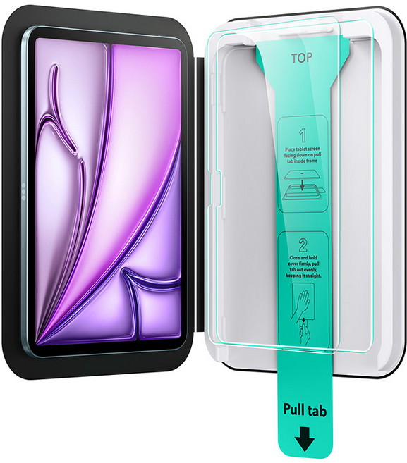 ESR 아이패드 풀커버 강화유리 가이드 포함 액정보호필름, 2세트, 클리어(투명)