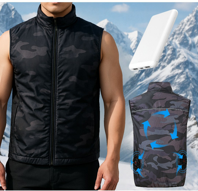 크레나 쿨에어 선풍기조끼 여름 아웃도어 작업복 냉감조끼 낚시 등산용 보조 배터리 포함