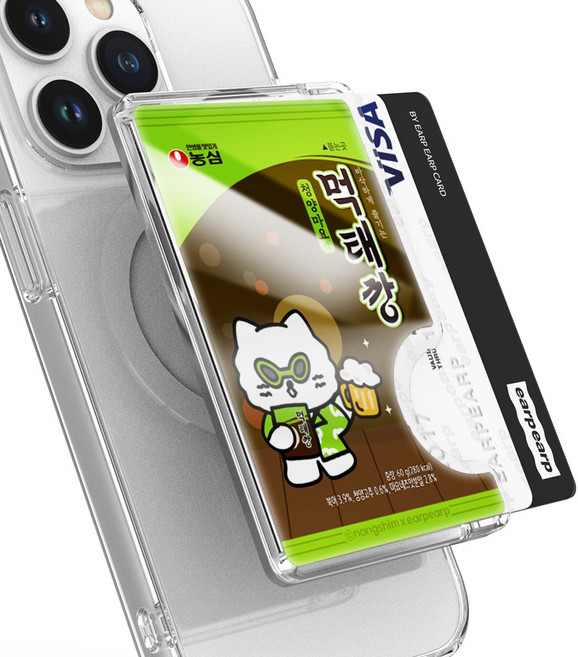 [어프어프X농심] 자력 2배 에폭시 맥세이프 카드지갑, 1개, 먹태깡