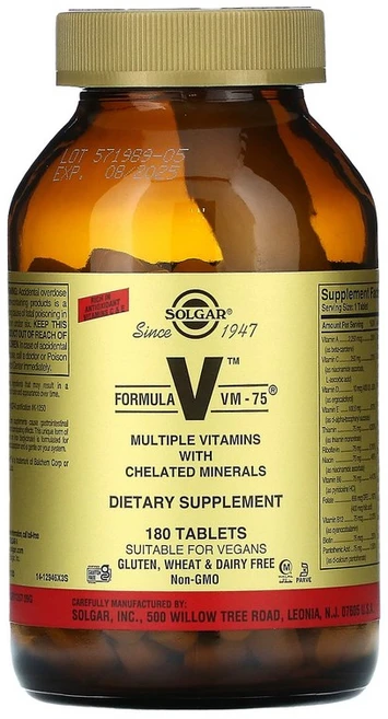 솔가 종합비타민 Formula VM -75 180정, 1개 - 쿠팡