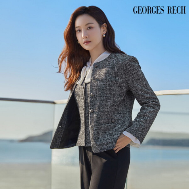 [조르쥬 레쉬] (런칭가 69 900원) (25SS) 글리터 트위드 자켓+베스트 2종 SET