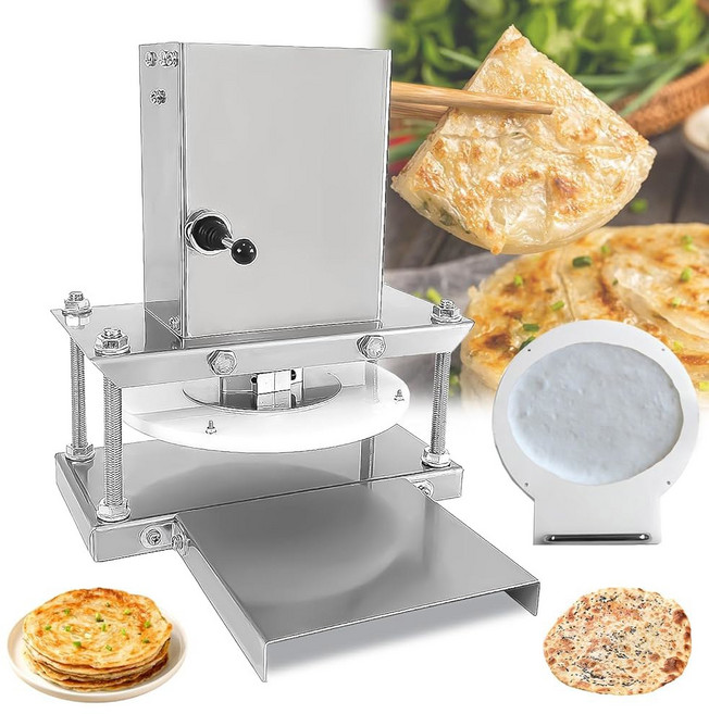 상업용 스테인리스 스틸 반죽 프레스 기계 - 엠파나다 토르티야 사모사 버거 패티 등을 위한 수동 메이커 | 두께 조절 가능 레스토랑 베이커리 홈 키친용