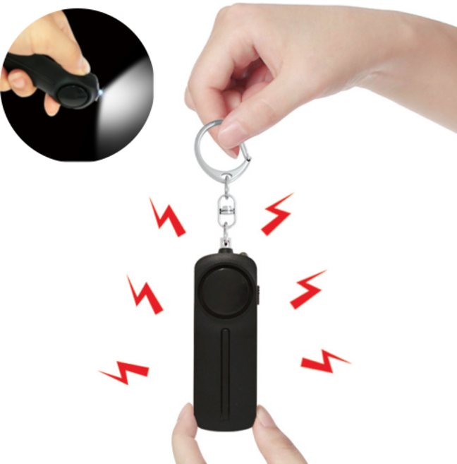 Life Rhythm 안전 휴대용 호신용품 호신용 경보기, 화이트, 1개