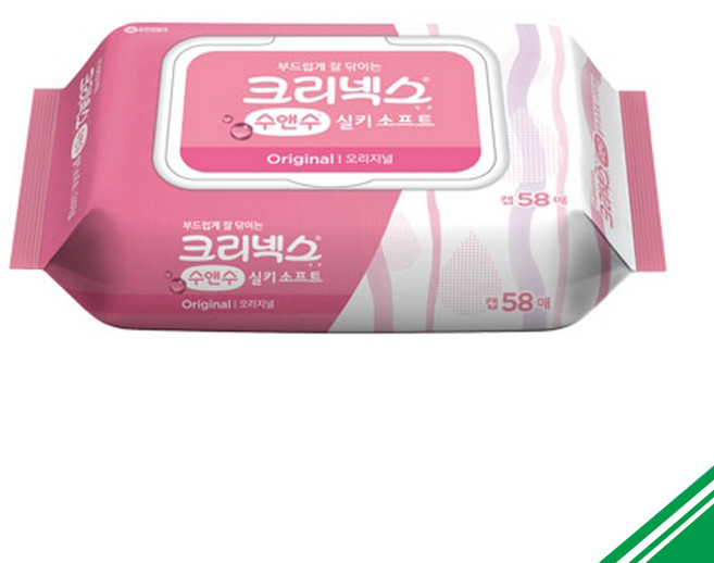 크리넥스 수앤수 실키소프트 물티슈 캡형 58매 x6개, 43g, 6개