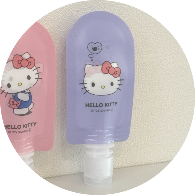 일본정품 헬로키티 휴대용 튜브 파우치 소분용기 10ml 2종택1, 1개, 블루