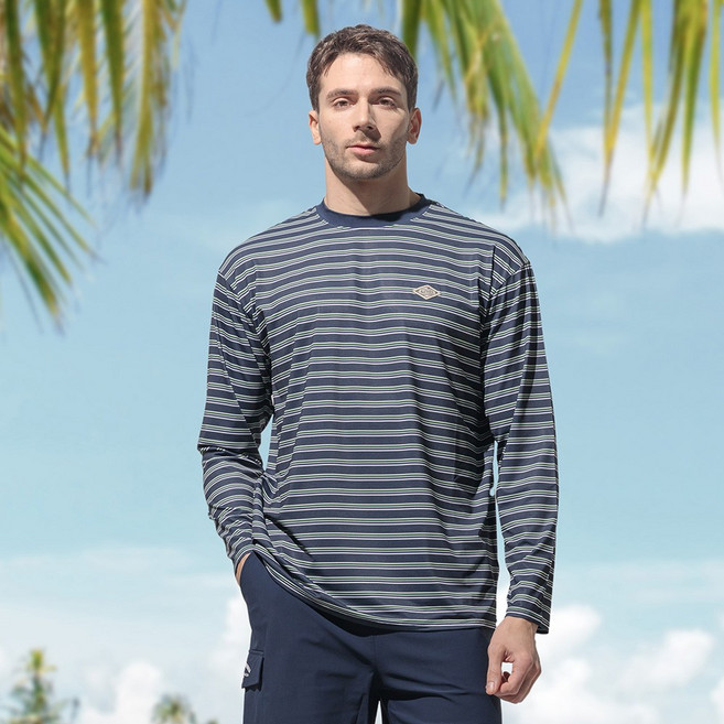 서프닉 남성래쉬가드 스트라이프 티셔츠 YSBe5010