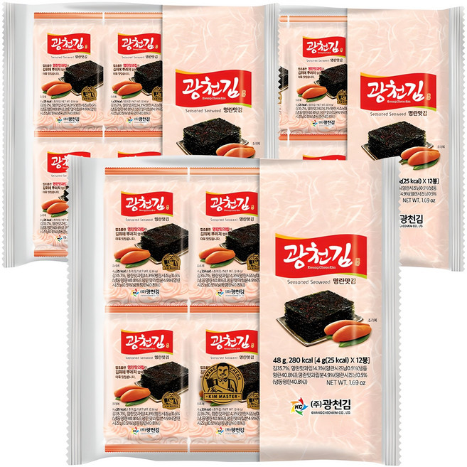 광천김 광천 명란맛 김, 4g, 36개