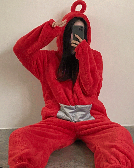 [우정템/선물추천] 텔레토비 극세사 뽀글이 도톰 후드 점프수트 수면 잠옷 파자마