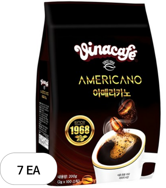 비나카페 아메리카노 원두커피스틱, 2g, 100개입, 7개