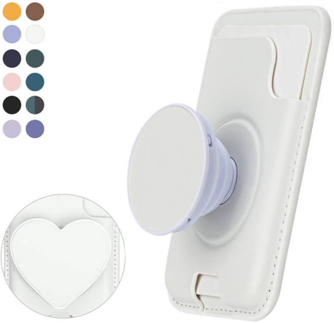 아이시(isee) 2배 초강력 자력 맥세이프 카드지갑 그립톡 (슬림/강력고정), 화이트, 1세트