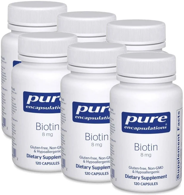 퓨어인캡슐레이션 비오틴 8mg 비타민B 캡슐 Pure Encapsulations Biotin, 6개, 120정 - 쿠팡